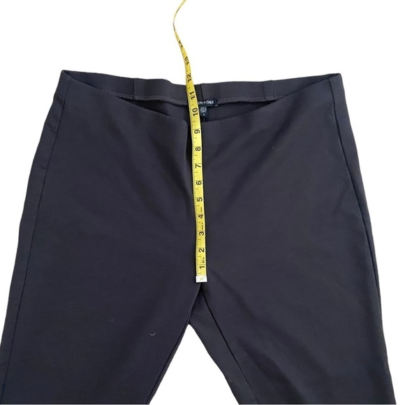 Eileen Fisher Heavyweight Rayon Knit Pant Gray / Navy Size L Zip Ankle Stretch - Picture 7 of 10
